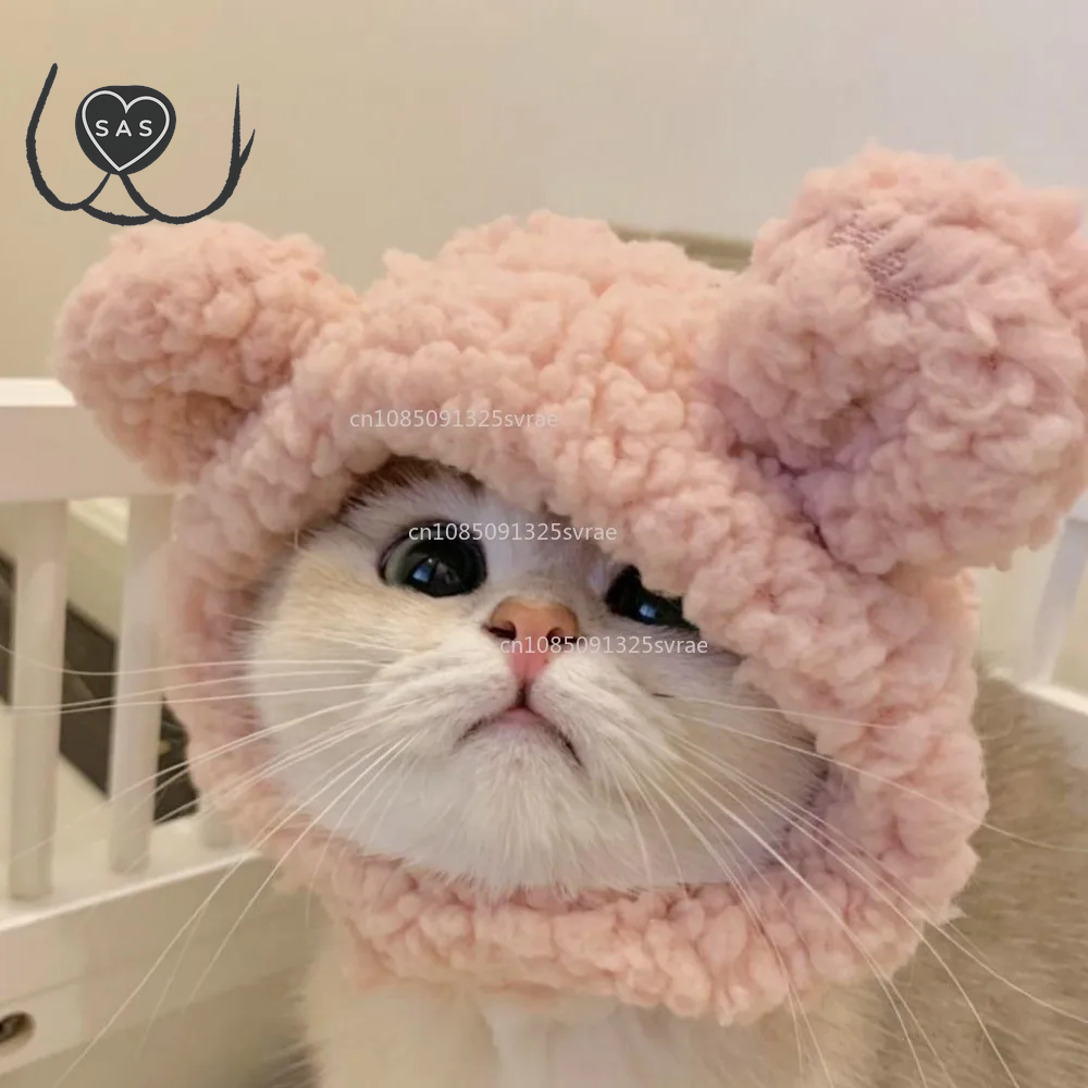 Cute Refined Cat Hat Plush Elastic Winter Pet Hat Puppy Kittens Knitted Hat Party Cosplay Props Decoration Cat Accessories Pet