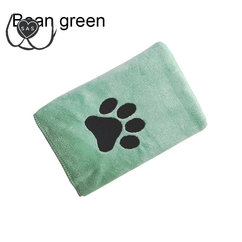 1Pcs Microfiber Pet Bath Towel Embroidered Super Soft Absorbent Cleaning Towel for Dogs Cat Bathrobe Grooming Supplies