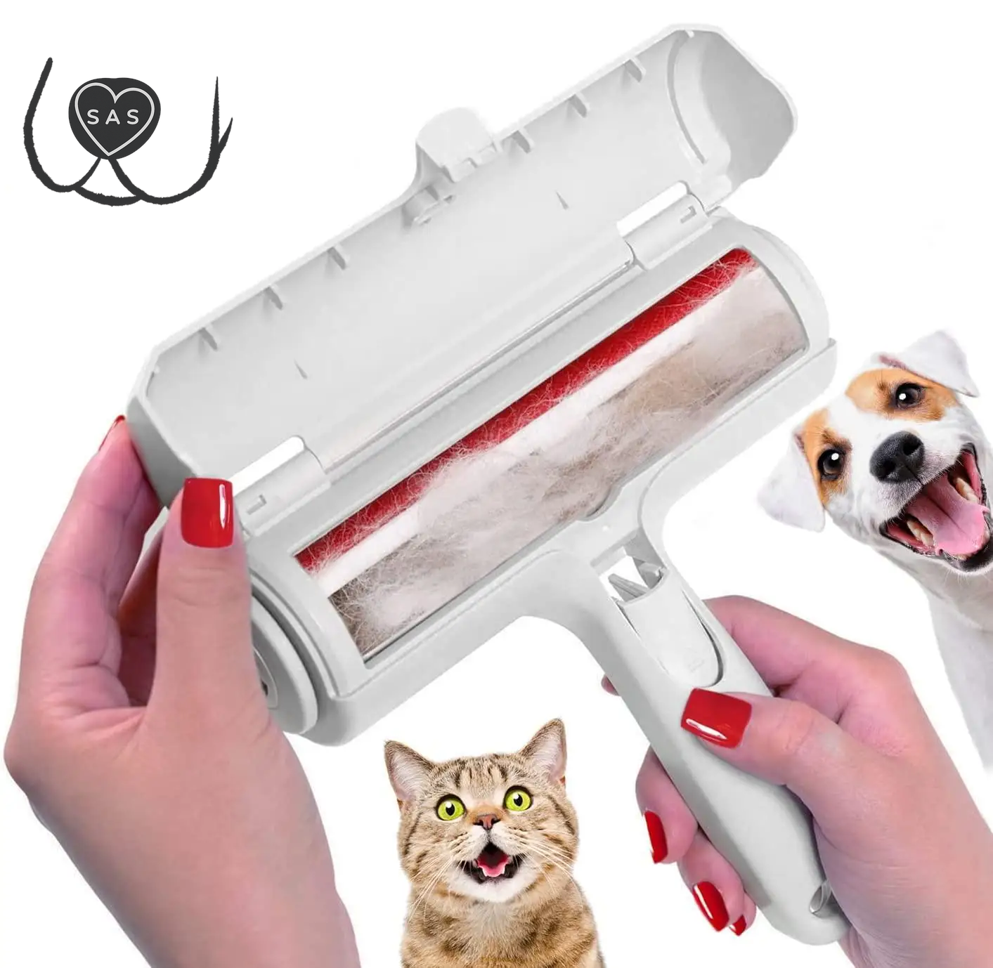 Pet Hair Remover Roller - Dog & Cat Fur Remover with Self-Cleaning Base - Efficient Animal Hair Removal Tool - Perfect for Furni