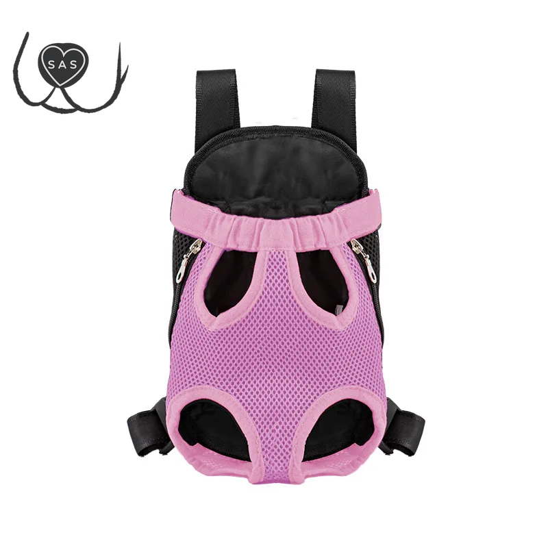 Double Shoulder Breathable Portable Travel Pet Dog Carrier Backpack Mesh Carrier Front Bag for Small Dog Cats Outdoor