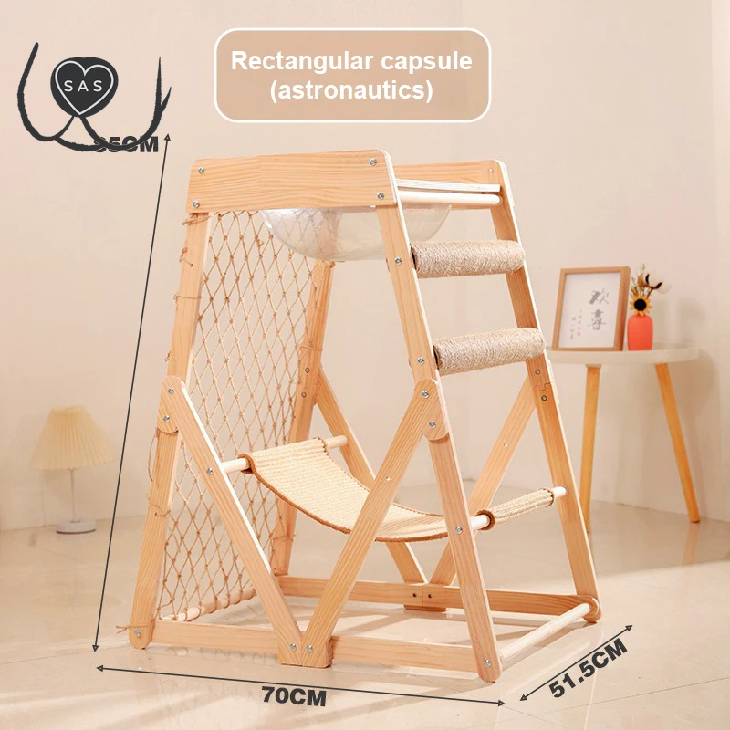 Cat Climbing Frame Space Capsule Scratching Board Hammock Sisal Wear-Resistant Not Falling Chips Climbing Net Pet Supplies