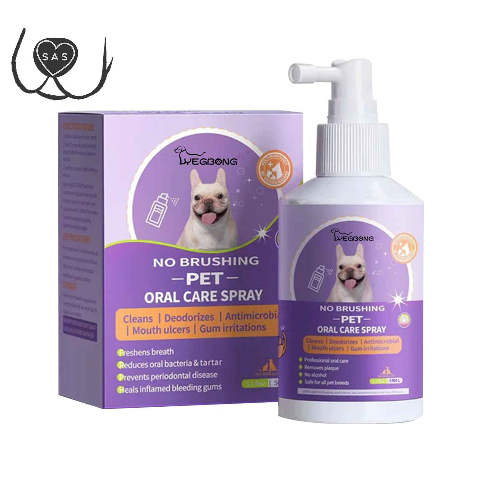 50Ml Pet Oral Cleanse Spray Dogs Mouth Fresh Teeth Clean Deodorant Prevent Calculus Remove Kitten Bad Breath Mouth Pet Supplies