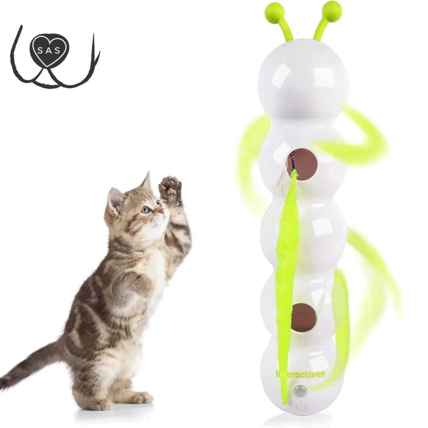 Intelligent Interactive Cat Stick Pro with Replaceable Prey Tail Suitable for Automatic Swing Durability in Multi Cat Households
