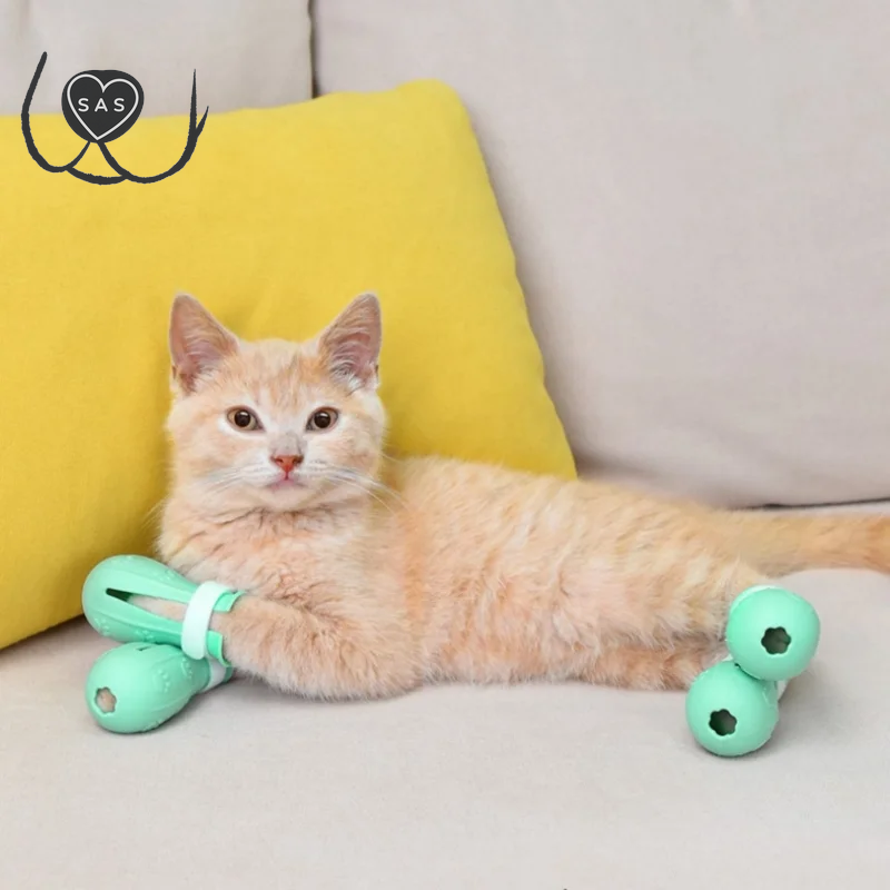 Cat Claw Protector Bath Anti-Scratch Cat Shoes for Cat Adjustable Pet Bath Wash Boots Cat Paw Nail Cover Pet Grooming Supplies