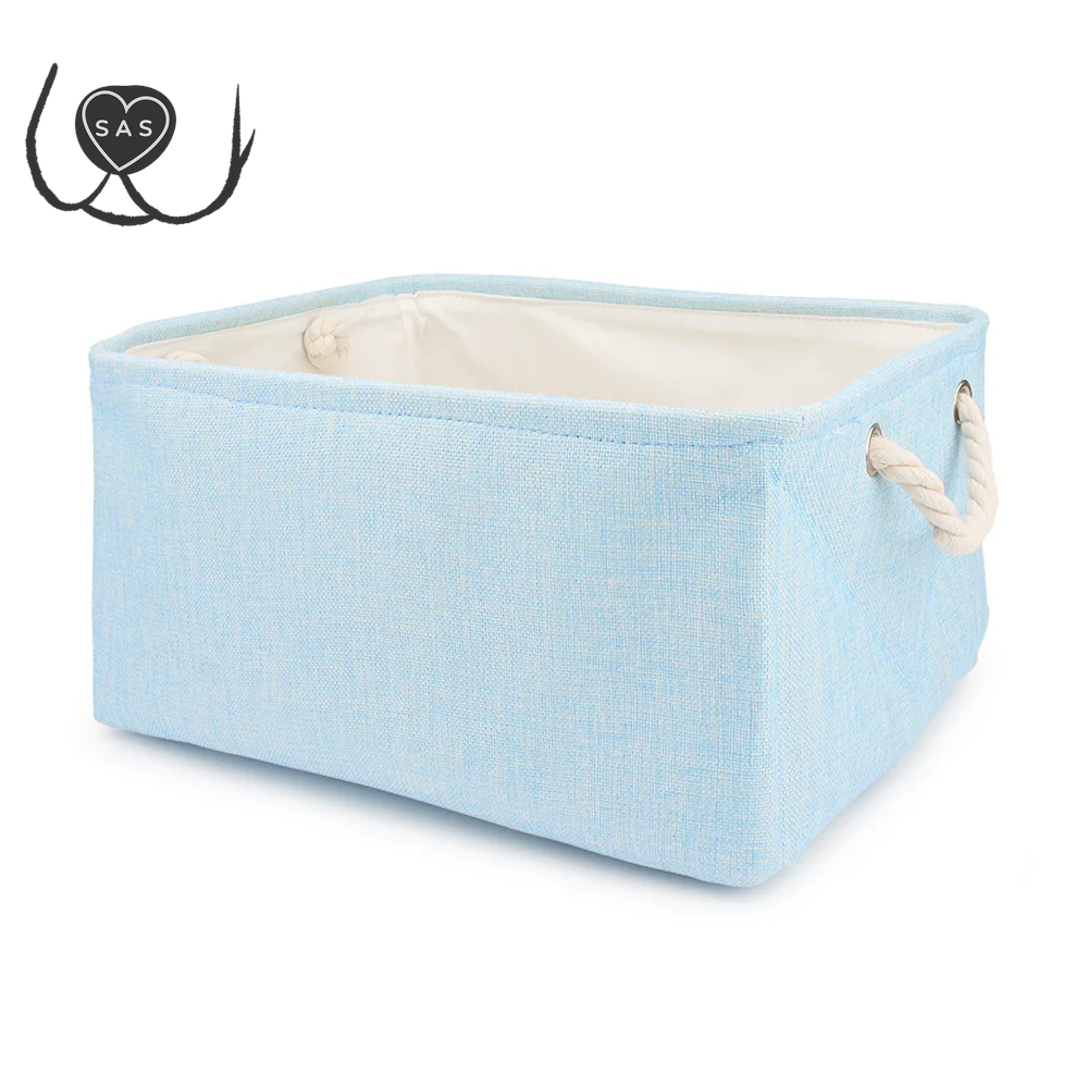 Folding Storage Basket Linen Pet Toy Storage Fabric Wardrobe Office Bedroom Closet Cat Dog Clothes Laundry Basket with Handle