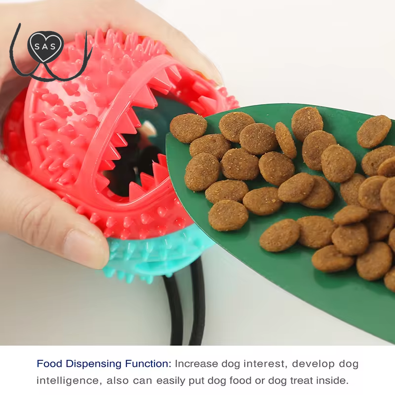 Large Dog Ball Toys Suction Cup Ropes Interactive Leaking Slow Feeder Chew Toy Toothing Clean Golden Retriever Big Pet Supplies