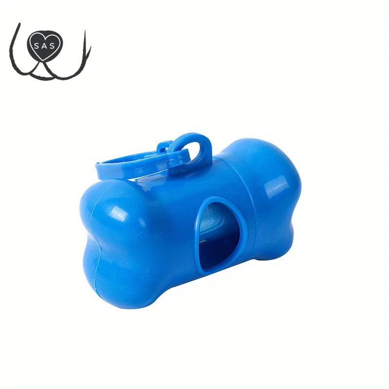 Colorful Bone-Shaped Dog Poop Bag Dispensers with 1 Disposable Bags, Portable Pet Waste Holder, for Outdoor Walks and Training