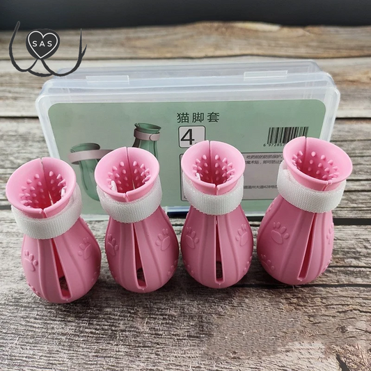 Cat Claw Protector Bath Anti-Scratch Cat Shoes for Cat Adjustable Pet Bath Wash Boots Cat Paw Nail Cover Pet Grooming Supplies
