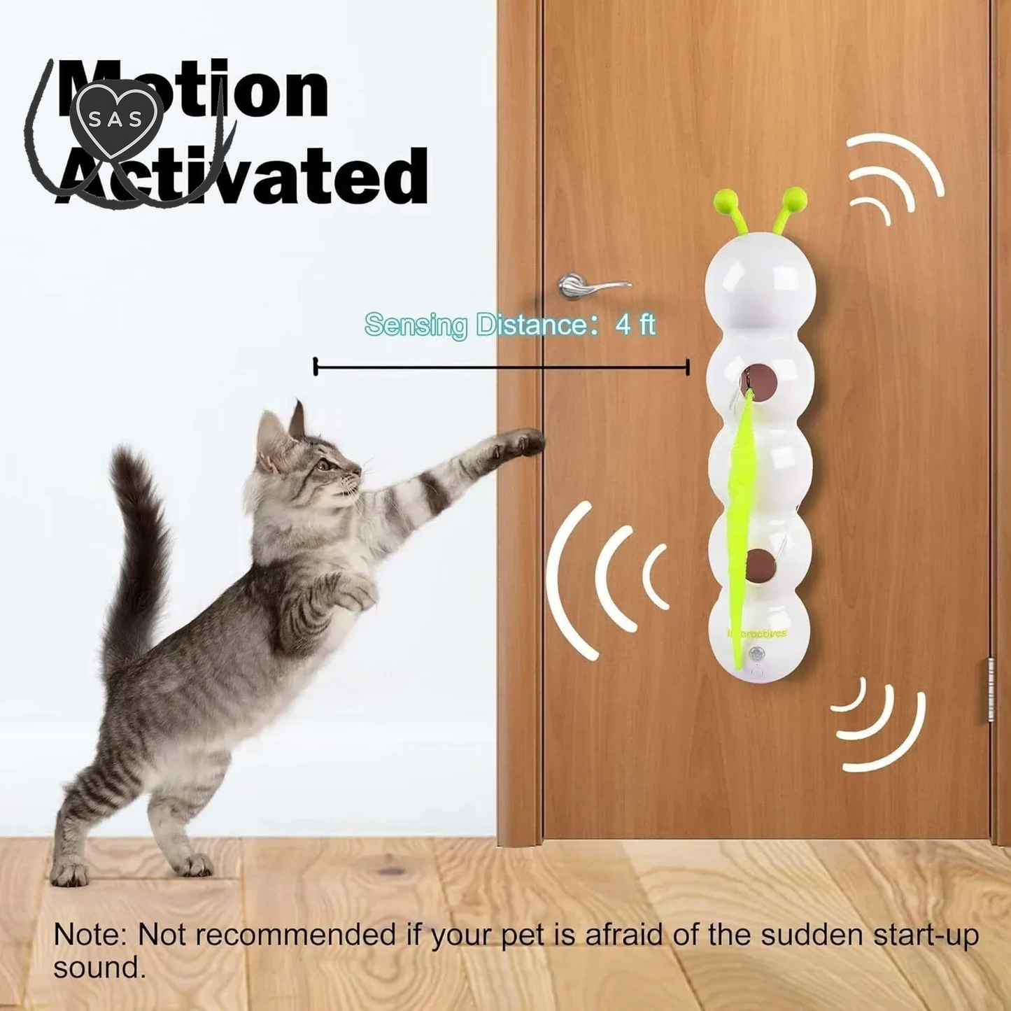 Intelligent Interactive Cat Stick Pro with Replaceable Prey Tail Suitable for Automatic Swing Durability in Multi Cat Households