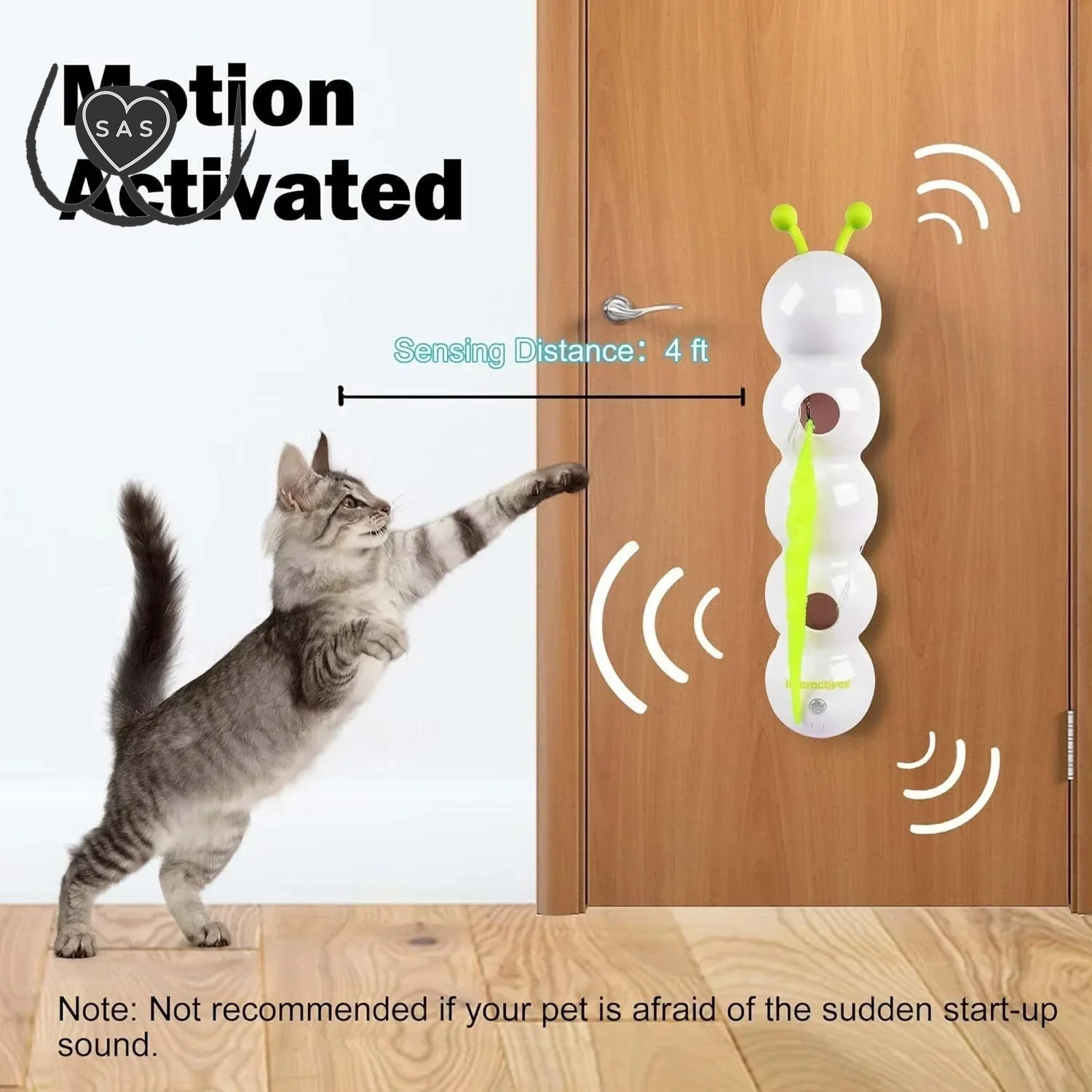 Intelligent Interactive Cat Stick Pro with Replaceable Prey Tail Suitable for Automatic Swing Durability in Multi Cat Households