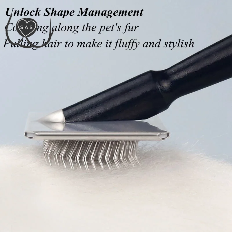 Pet Comb Steel Needle Pet Grooming Comb for Cats and Dogs Wooden Handle- Hair Brush Pet Race Beauty Supplies Cat Comb Dog Comb