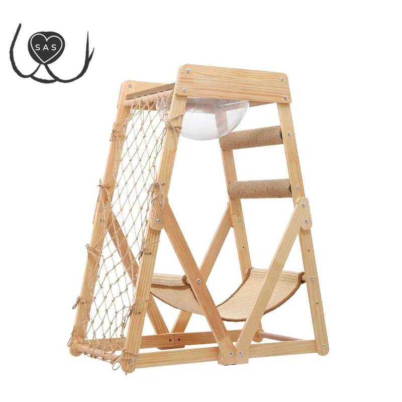 Cat Climbing Frame Space Capsule Scratching Board Hammock Sisal Wear-Resistant Not Falling Chips Climbing Net Pet Supplies