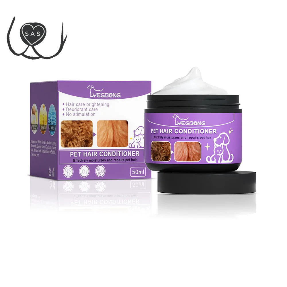 50Ml Cat Dog Soft Hair Conditioning Cream Gentle Dog Skim Cream Oil & Stain Remover Pet Supplies for Moisturizes & Matted Hair