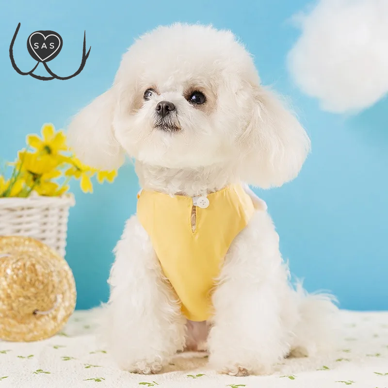 Solid Color Dog Clothes Teddy Cartoon Pullover Yorkshire Spring Summer New Stereo Duck Dress Female Dog Clothes