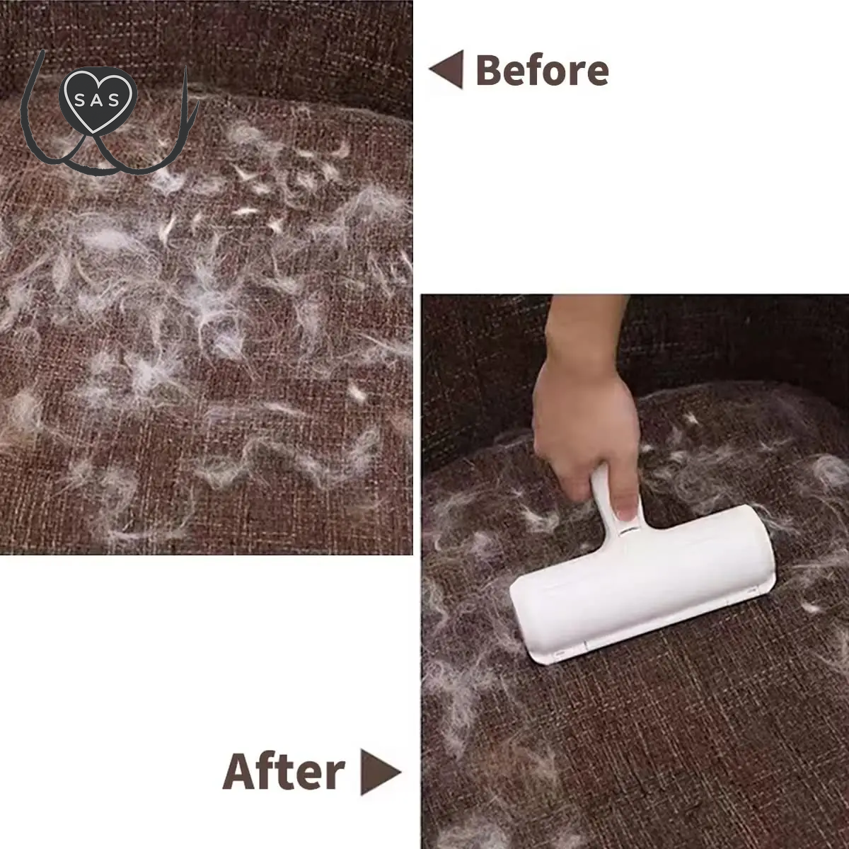 Pet Hair Remover Roller - Dog & Cat Fur Remover with Self-Cleaning Base - Efficient Animal Hair Removal Tool - Perfect for Furni