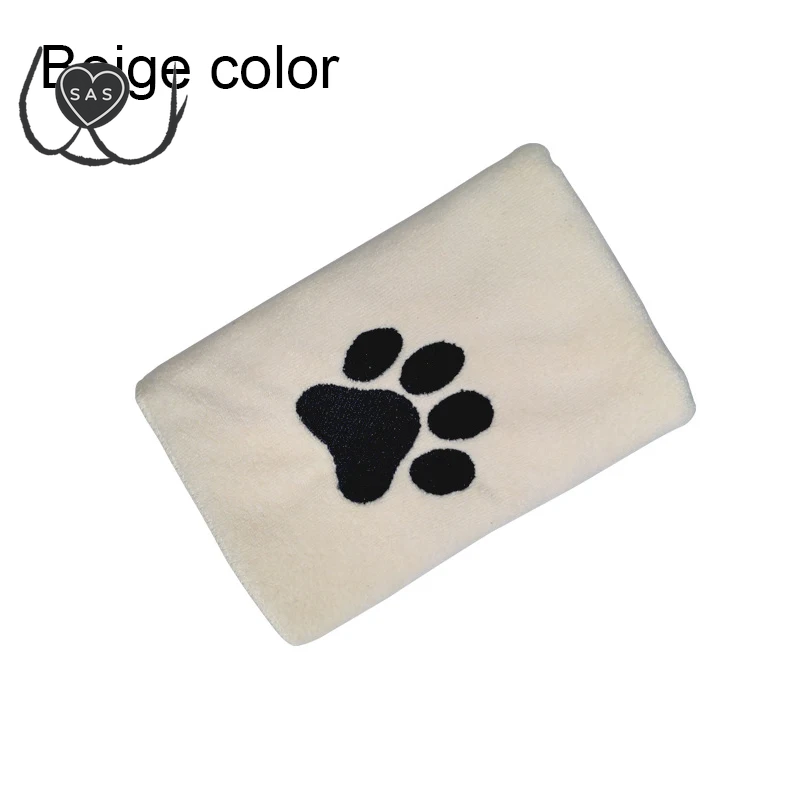 1Pcs Microfiber Pet Bath Towel Embroidered Super Soft Absorbent Cleaning Towel for Dogs Cat Bathrobe Grooming Supplies
