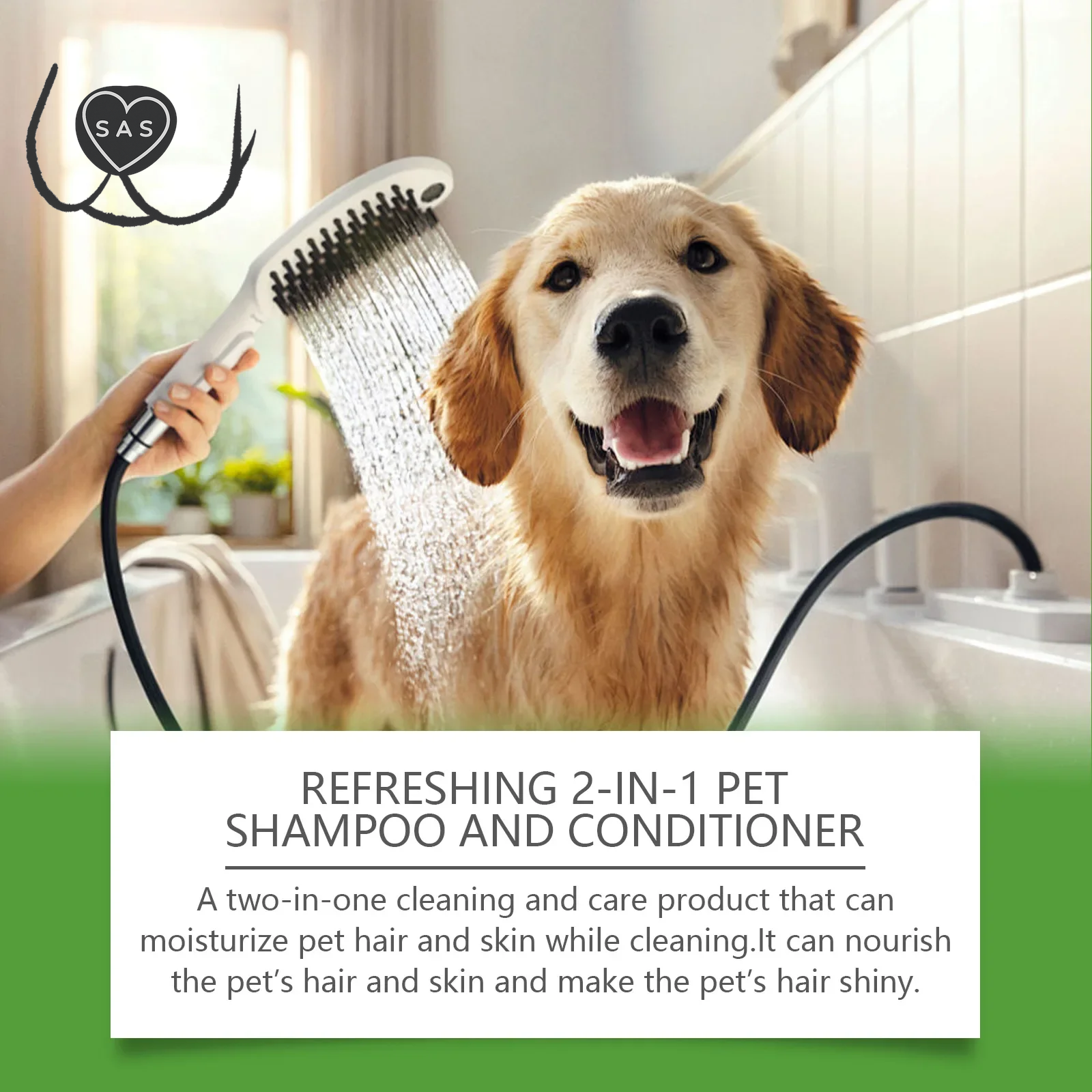 Refreshing 2-In-1 Pet Shampoo and Conditioner Itch Skin Moisturizing Dirt Odor Removal Conditioner Dog Shower Gel