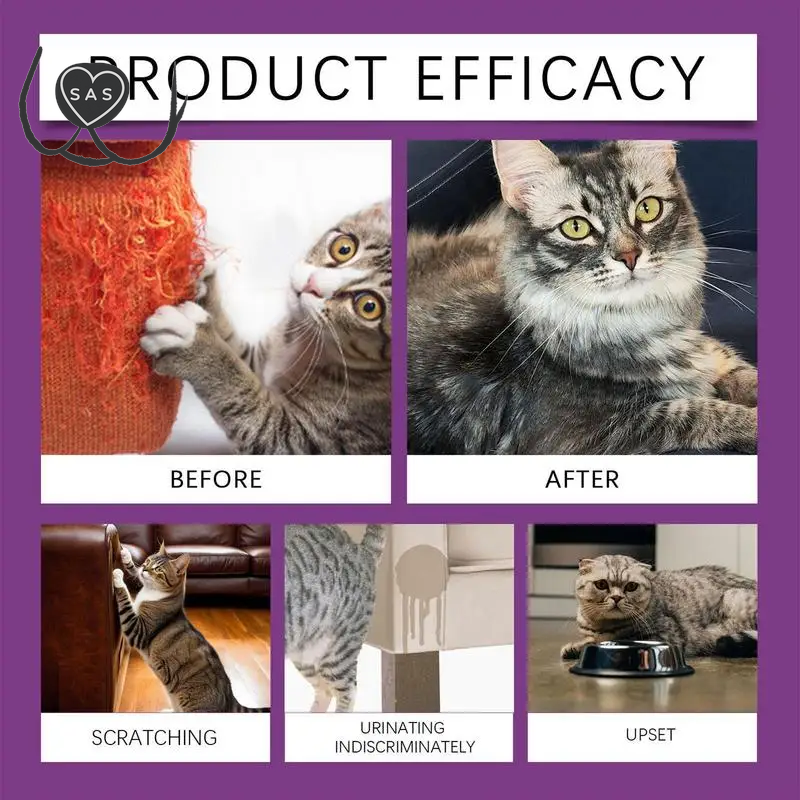 Cat Calming Spray Cat Calming Pheromone Spray Anti-Stress Agent Solution 60Ml Relaxants for Soothing Relaxation Protect