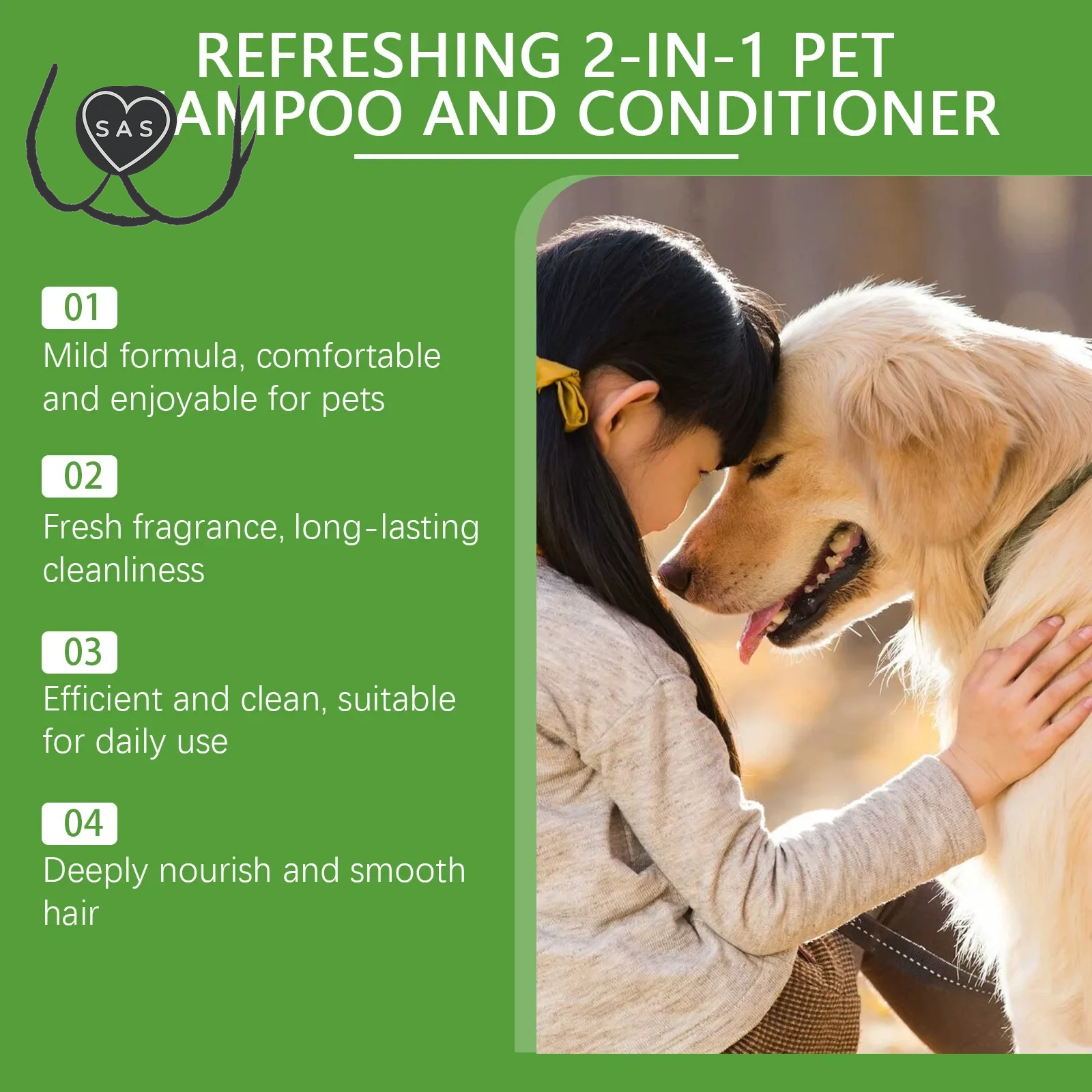 Refreshing 2-In-1 Pet Shampoo and Conditioner Itch Skin Moisturizing Dirt Odor Removal Conditioner Dog Shower Gel