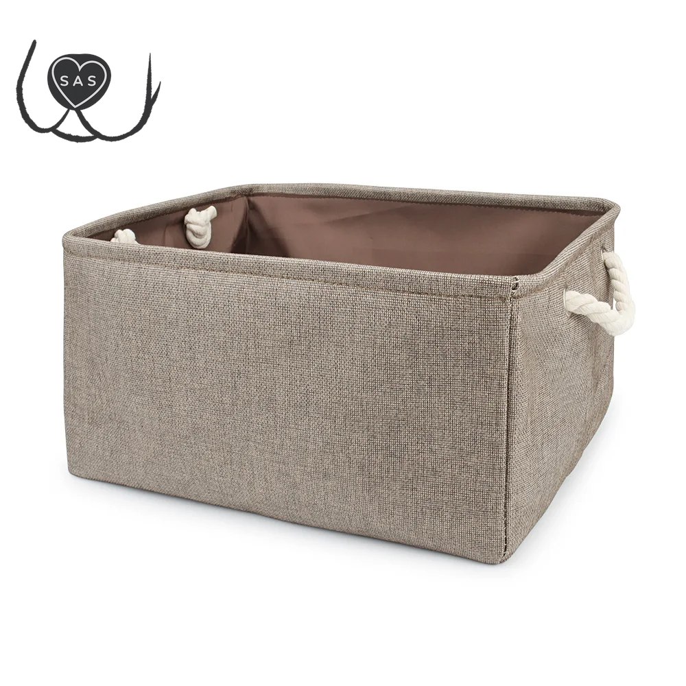 Folding Storage Basket Linen Pet Toy Storage Fabric Wardrobe Office Bedroom Closet Cat Dog Clothes Laundry Basket with Handle