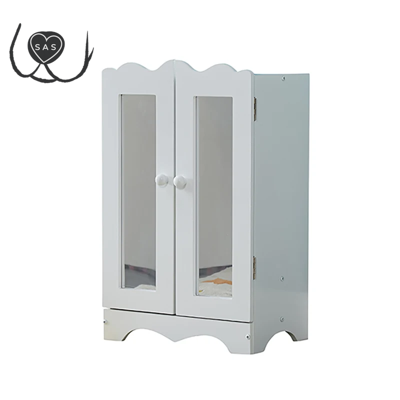Hot Sale Pet Furniture White Wooden Dog Pet Wardrobe Clothes Rack