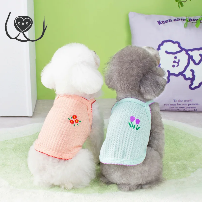 1PC Summer Thin Strap Bichon Bear Teddy Yorkshire Cat Small Dog Pet Dog Clothing Pet Supplies Soft and Breathable