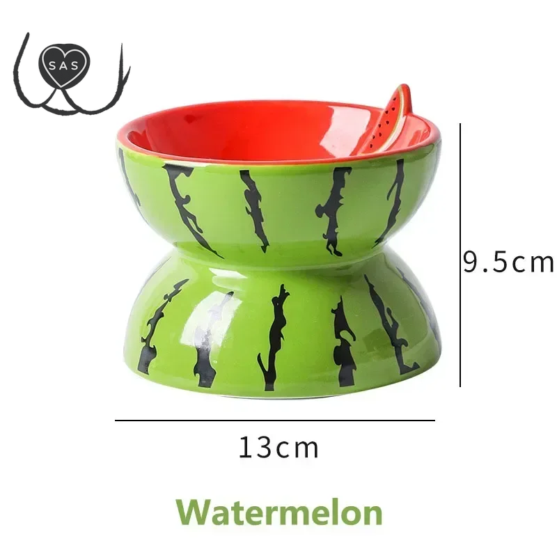 Cat Bowl Ceramic Protects Cervical Neck, Drinks Water, Eats Dog Snacks, Skew Mouth, High Foot Grain Bowl, Pet Products, Cat Bowl