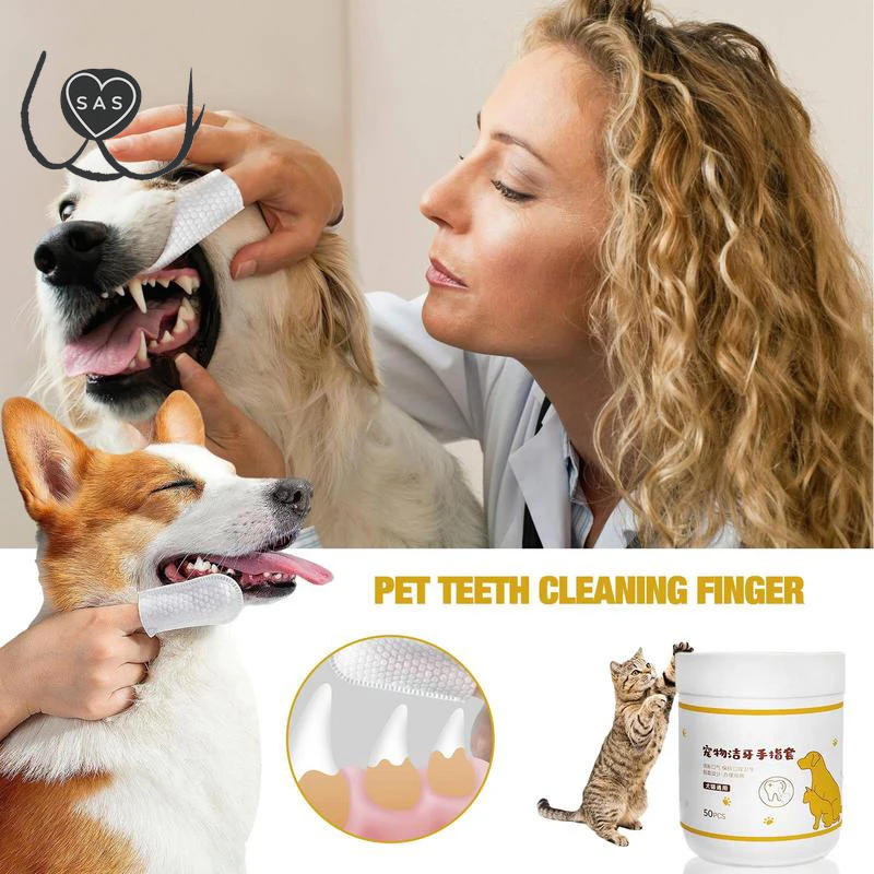 Pet Finger Wipes Eyes Ears Cleaning Paper for Cats and Dogs Tear Stain Remover for Cats Puppy Grooming Deodorant Pets Supplies