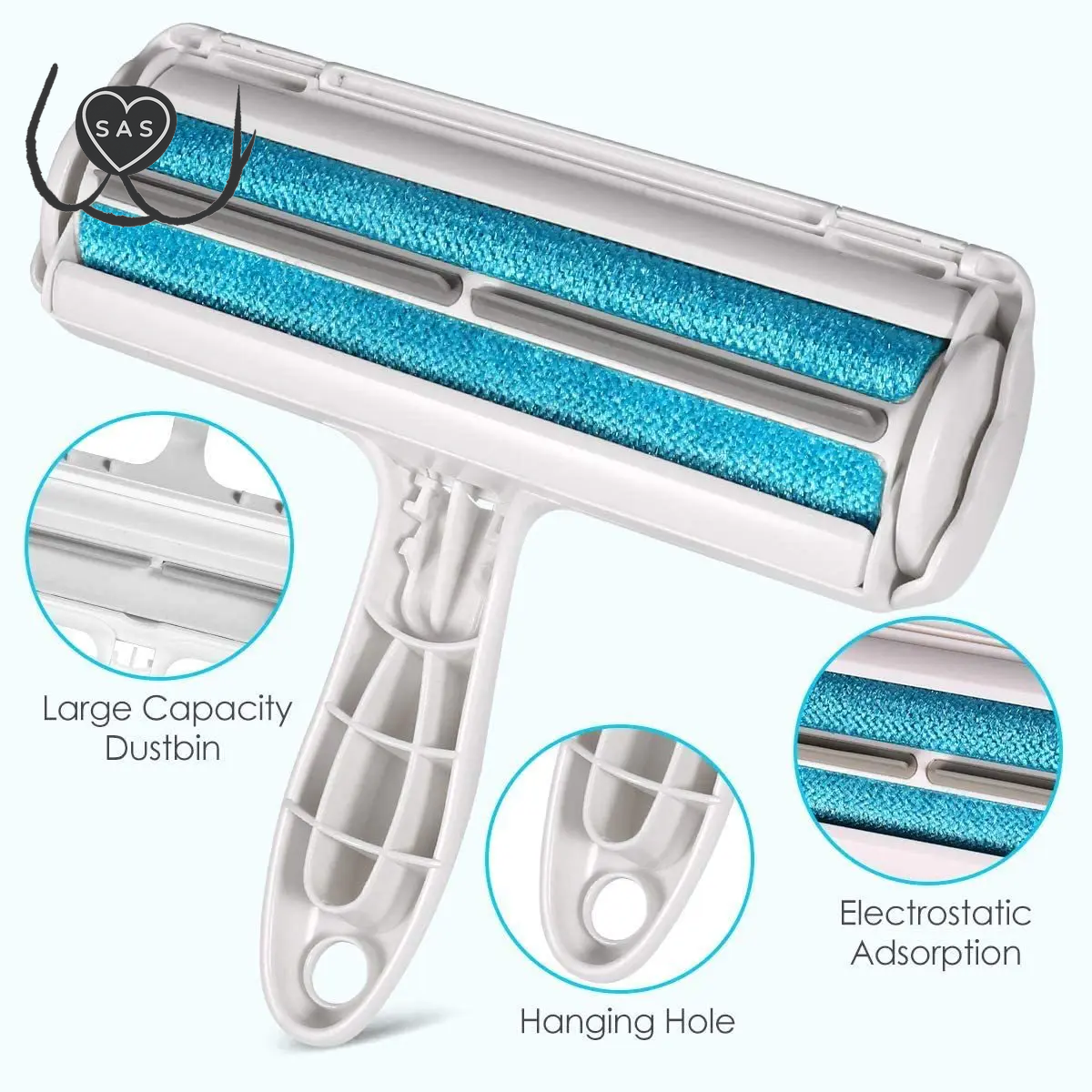 Pet Hair Remover Roller - Dog & Cat Fur Remover with Self-Cleaning Base - Efficient Animal Hair Removal Tool - Perfect for Furni