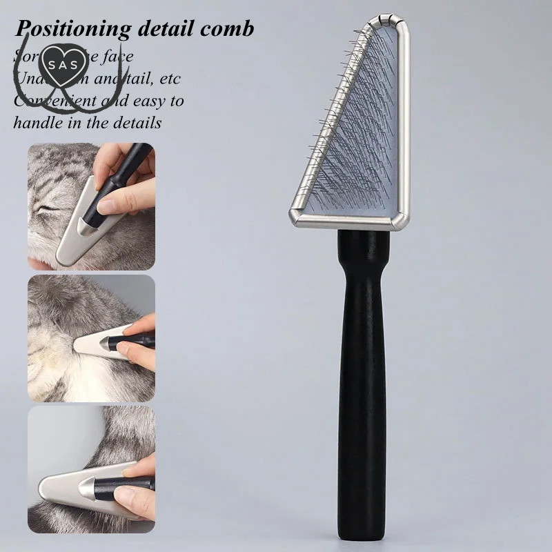 Pet Comb Steel Needle Pet Grooming Comb for Cats and Dogs Wooden Handle- Hair Brush Pet Race Beauty Supplies Cat Comb Dog Comb