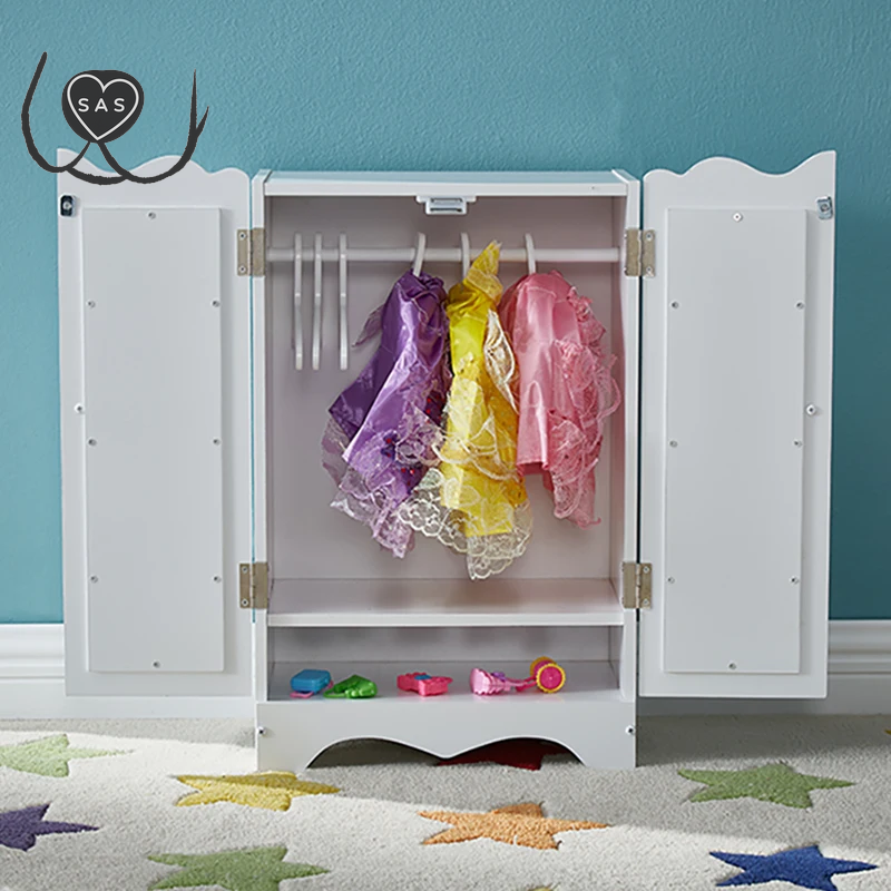 Hot Sale Pet Furniture White Wooden Dog Pet Wardrobe Clothes Rack