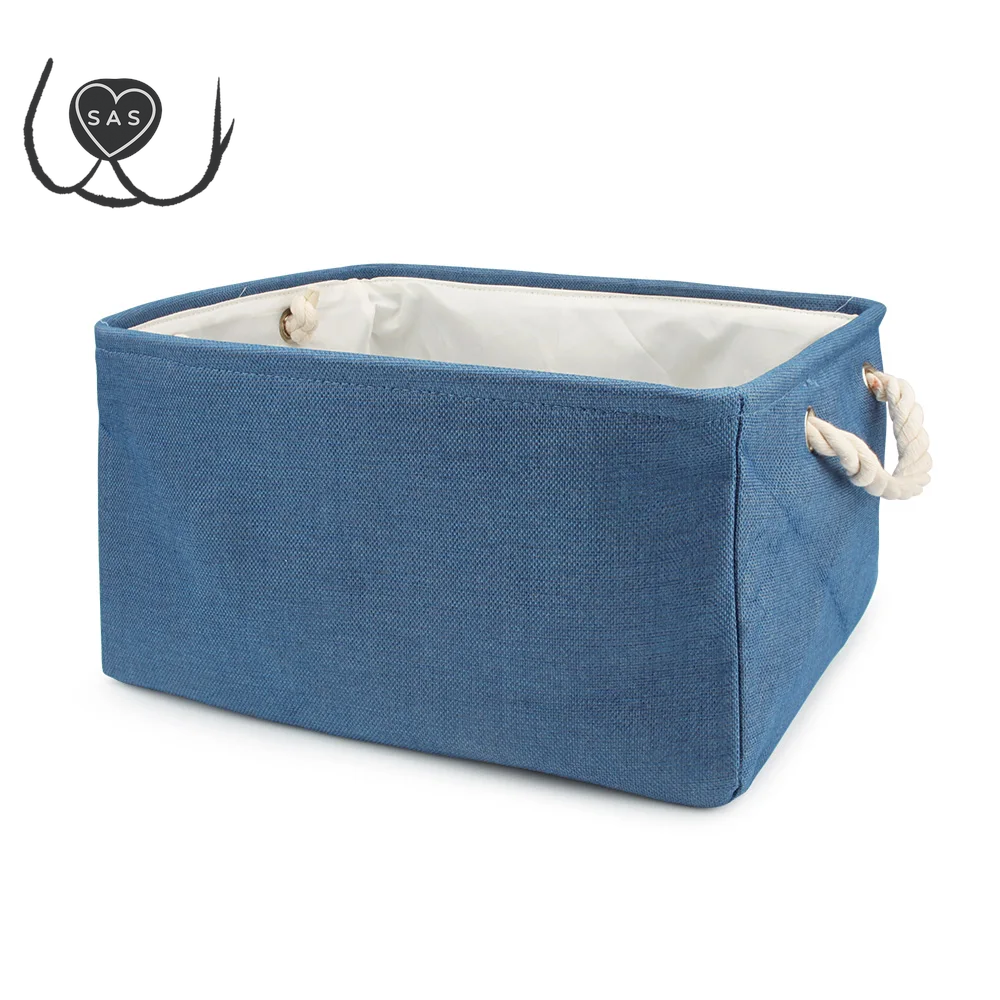Folding Storage Basket Linen Pet Toy Storage Fabric Wardrobe Office Bedroom Closet Cat Dog Clothes Laundry Basket with Handle