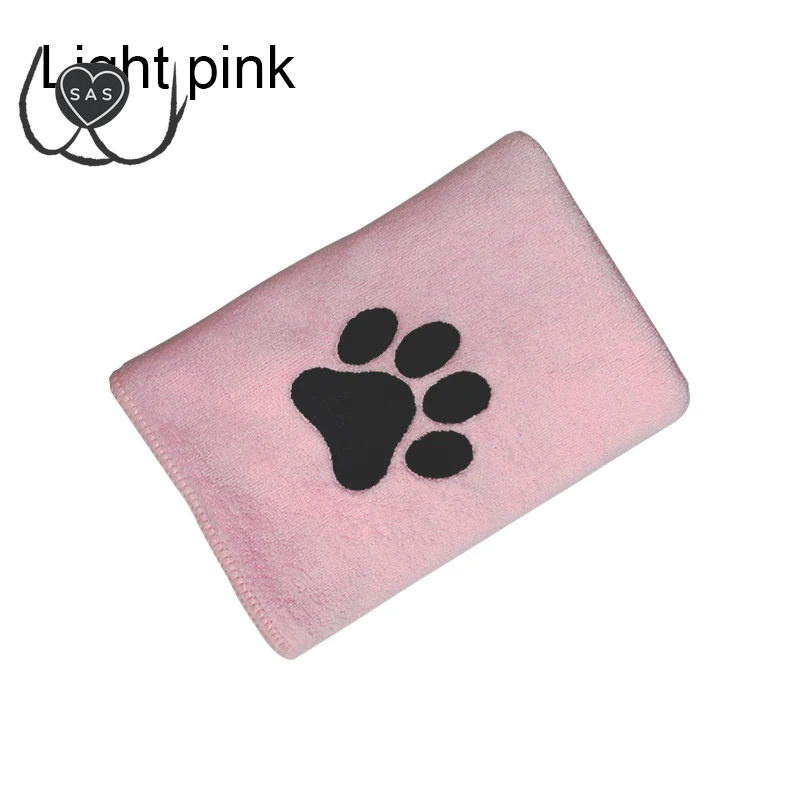 1Pcs Microfiber Pet Bath Towel Embroidered Super Soft Absorbent Cleaning Towel for Dogs Cat Bathrobe Grooming Supplies