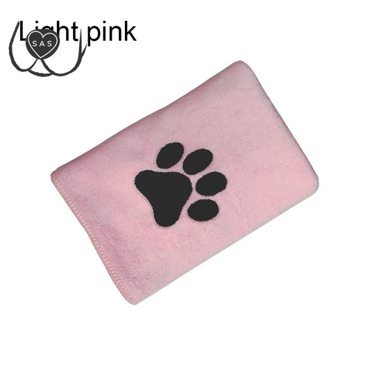 1Pcs Microfiber Pet Bath Towel Embroidered Super Soft Absorbent Cleaning Towel for Dogs Cat Bathrobe Grooming Supplies