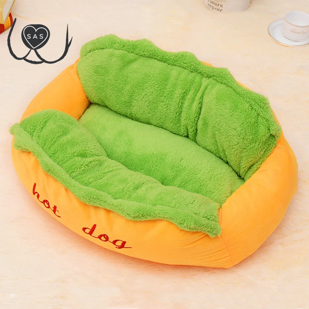 Pet Bed Hot Dog House Lounger Bed Kennel Mat Soft Fiber Pet Dog Puppy Warm Removable Washable Waterlon for Cats