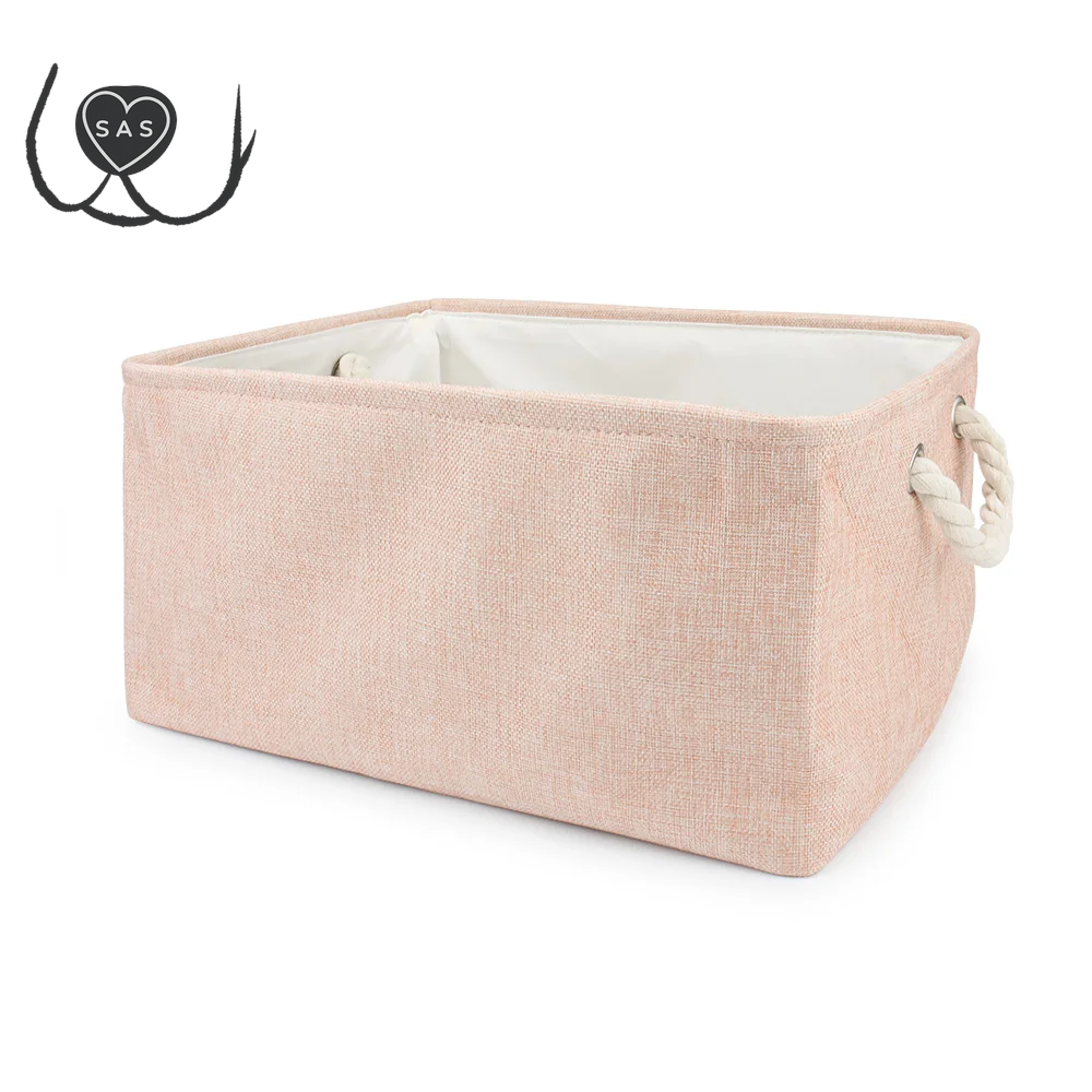 Folding Storage Basket Linen Pet Toy Storage Fabric Wardrobe Office Bedroom Closet Cat Dog Clothes Laundry Basket with Handle