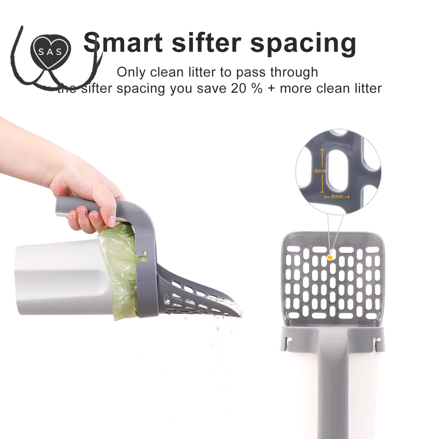 Cat Litter Shovel Scoop with Refill Bag for Pet Filter Clean Toilet Garbage Picker Cat Supplies Cat Litter Box Self Cleaning