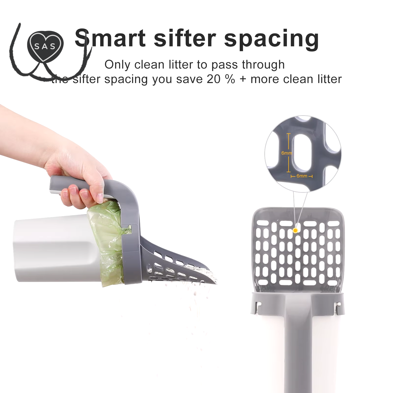 Cat Litter Shovel Scoop with Refill Bag for Pet Filter Clean Toilet Garbage Picker Cat Supplies Cat Litter Box Self Cleaning