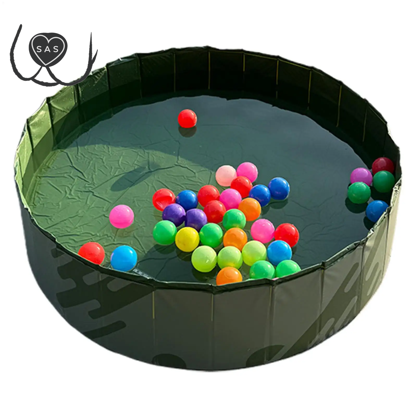 High-Strength Puppy Swim Bathtub Foldable Pool Dog Swimming Pool Portable Kids Swimpool with Drainage Hole Non-Slip Pet Cooling