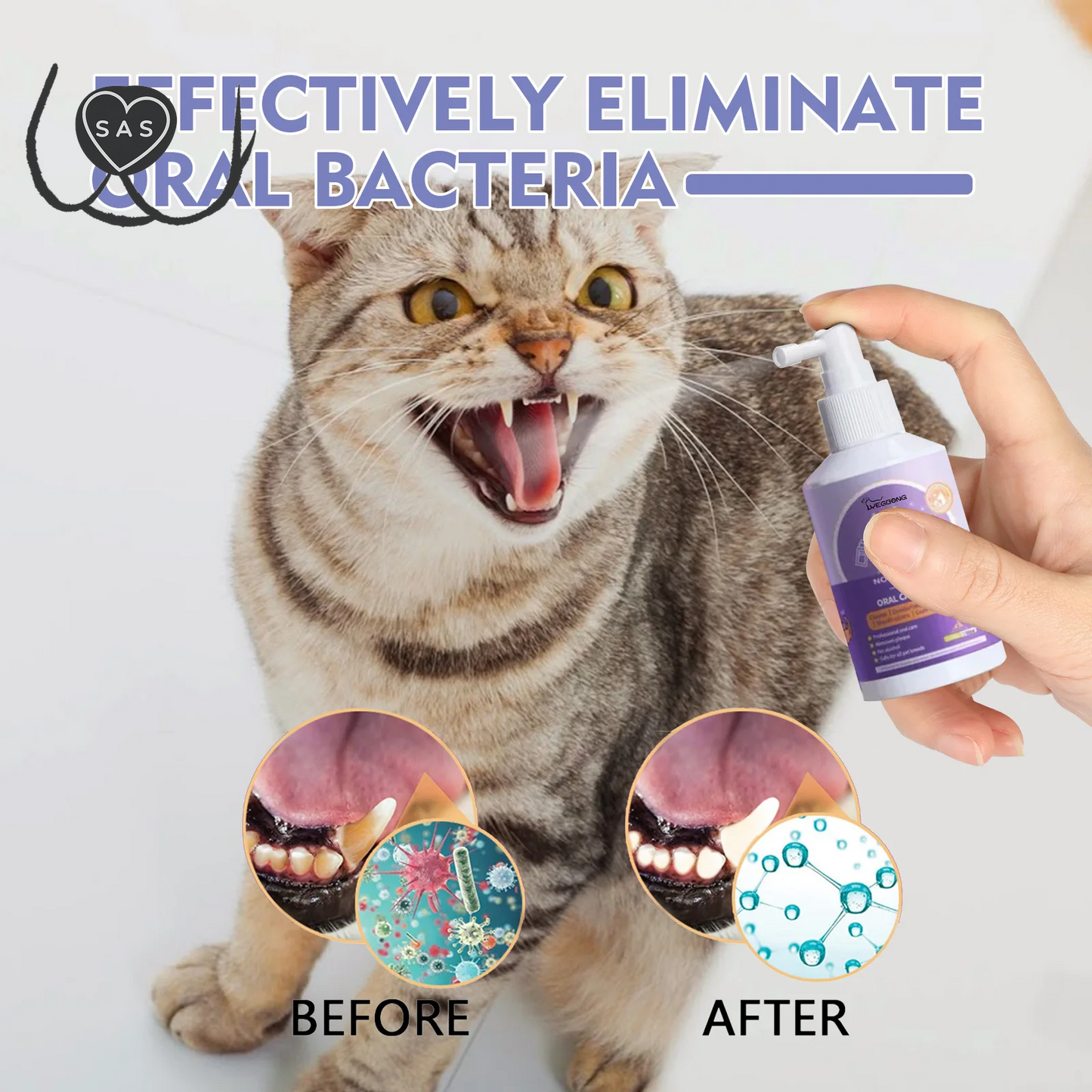 50Ml Pet Oral Cleanse Spray Dogs Mouth Fresh Teeth Clean Deodorant Prevent Calculus Remove Kitten Bad Breath Mouth Pet Supplies