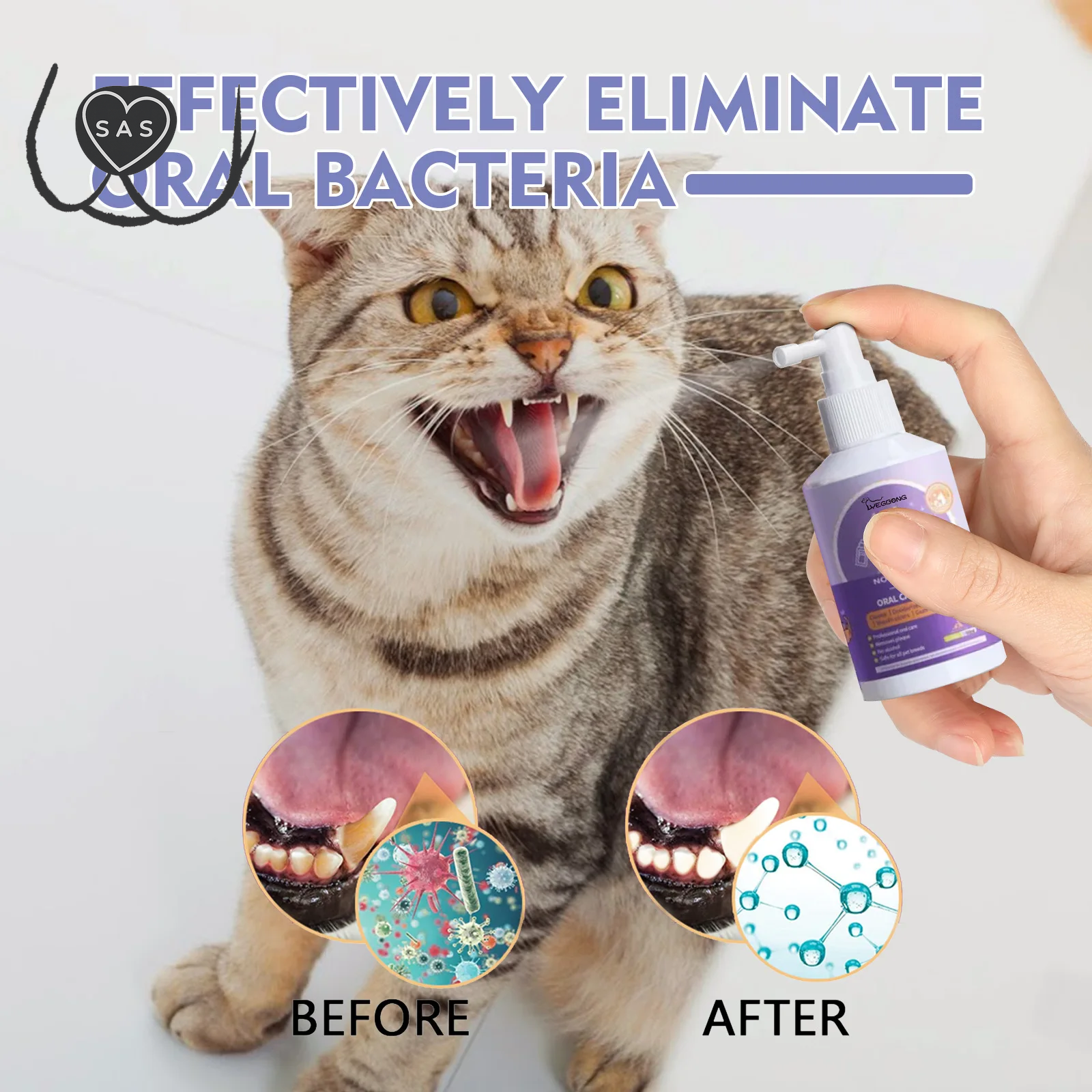 50Ml Pet Oral Cleanse Spray Dogs Mouth Fresh Teeth Clean Deodorant Prevent Calculus Remove Kitten Bad Breath Mouth Pet Supplies
