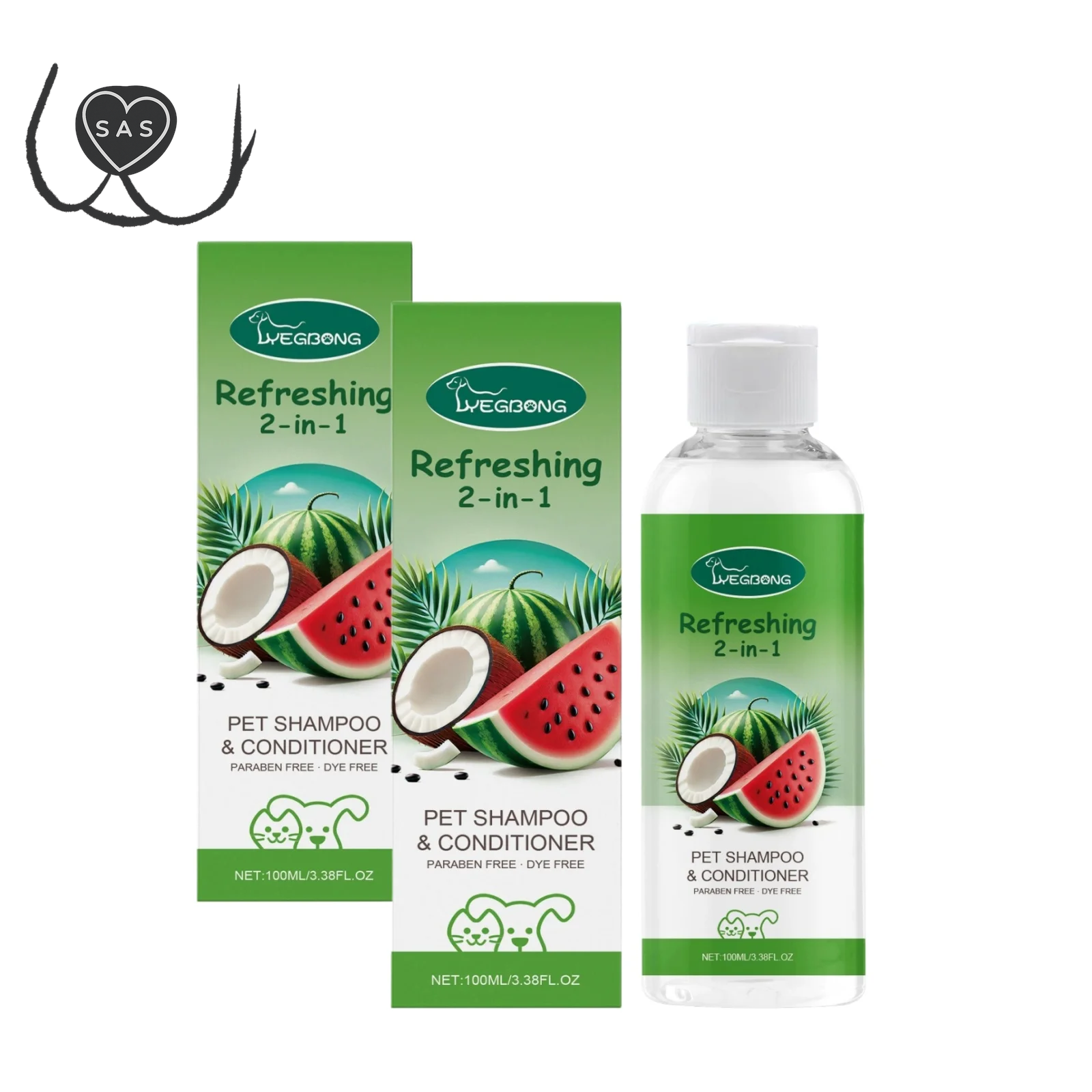 Refreshing 2-In-1 Pet Shampoo and Conditioner Itch Skin Moisturizing Dirt Odor Removal Conditioner Dog Shower Gel