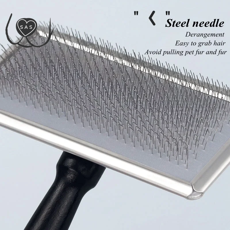 Pet Comb Steel Needle Pet Grooming Comb for Cats and Dogs Wooden Handle- Hair Brush Pet Race Beauty Supplies Cat Comb Dog Comb