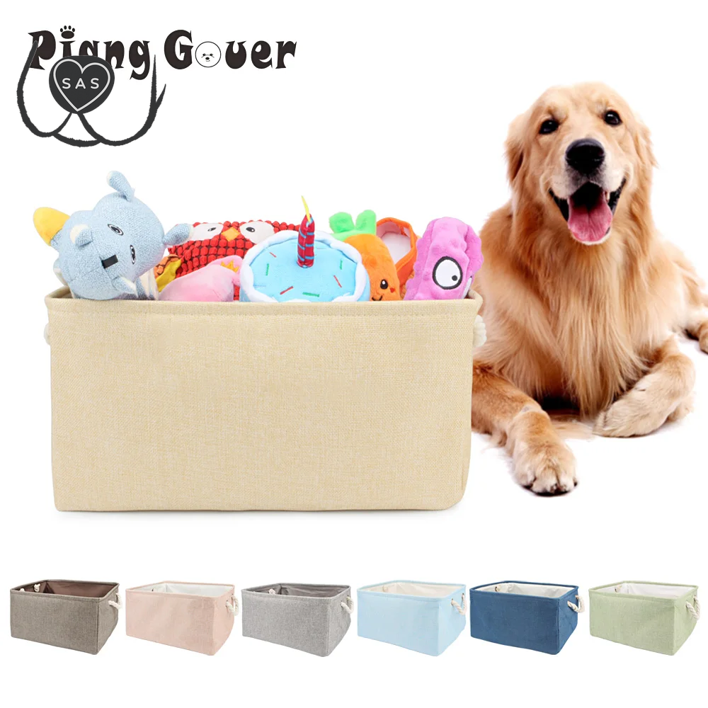 Folding Storage Basket Linen Pet Toy Storage Fabric Wardrobe Office Bedroom Closet Cat Dog Clothes Laundry Basket with Handle
