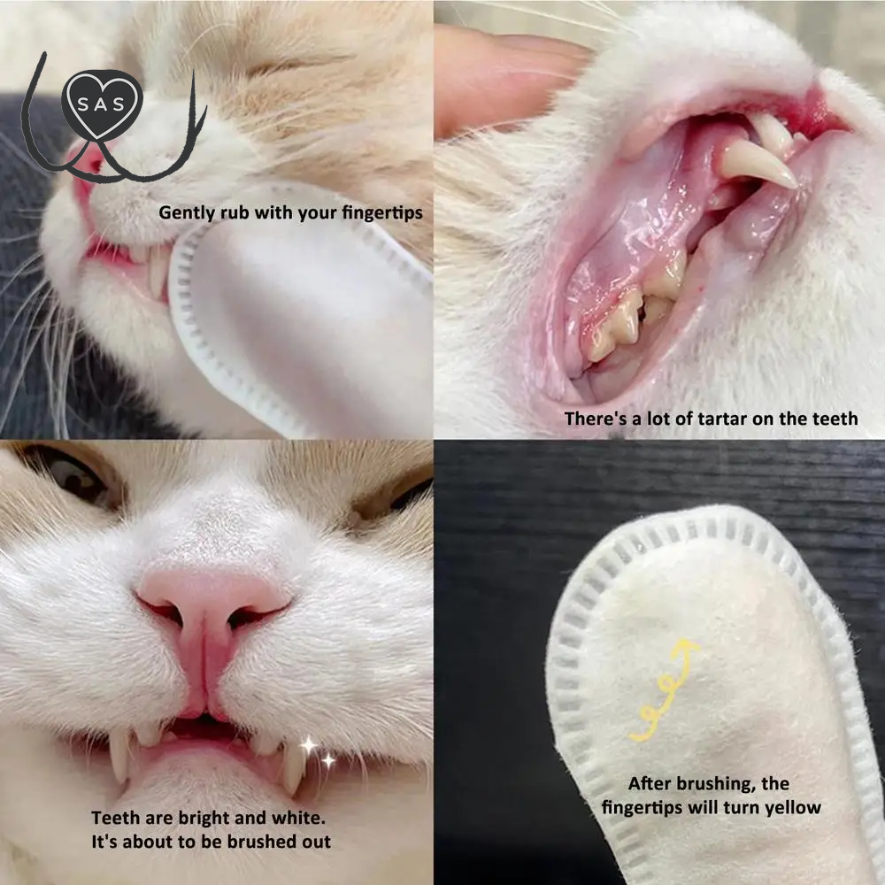 Pet Finger Wipes Eyes Ears Cleaning Paper for Cats and Dogs Tear Stain Remover for Cats Puppy Grooming Deodorant Pets Supplies