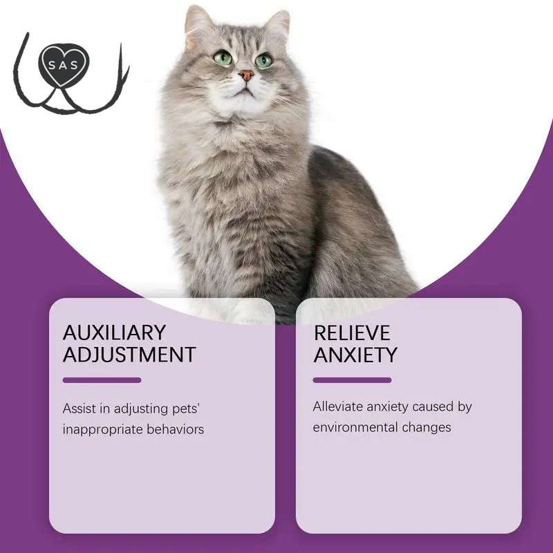 Cat Calming Spray Cat Calming Pheromone Spray Anti-Stress Agent Solution 60Ml Relaxants for Soothing Relaxation Protect
