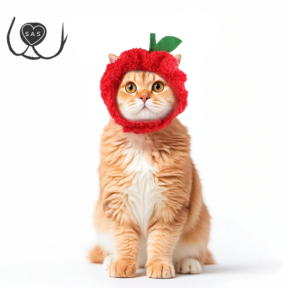 Cute Refined Cat Hat Plush Elastic Winter Pet Hat Puppy Kittens Knitted Hat Party Cosplay Props Decoration Cat Accessories Pet