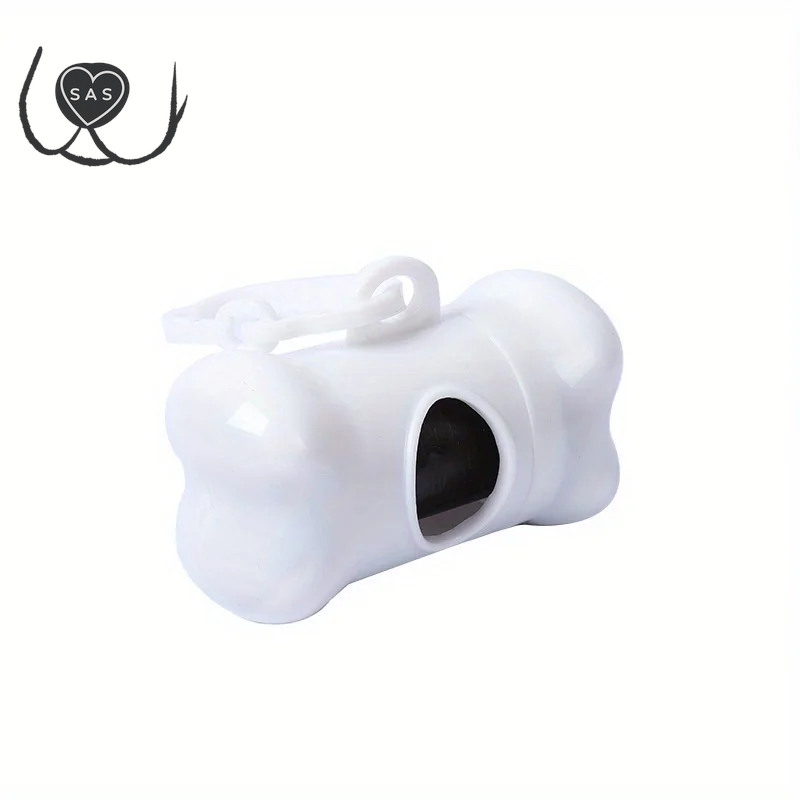 Colorful Bone-Shaped Dog Poop Bag Dispensers with 1 Disposable Bags, Portable Pet Waste Holder, for Outdoor Walks and Training