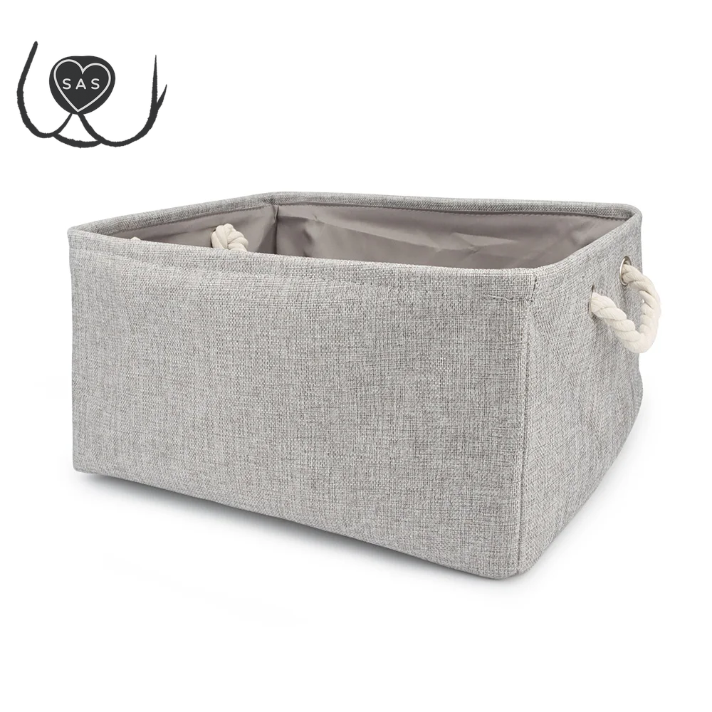 Folding Storage Basket Linen Pet Toy Storage Fabric Wardrobe Office Bedroom Closet Cat Dog Clothes Laundry Basket with Handle