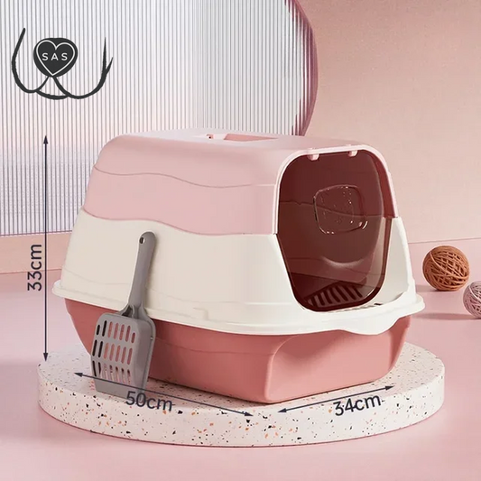 Fully Enclosed Cat Litter Box, Large Capacity Bedpan, Spillproof Litter, Plastic Pet Toilet, Litter Tray, Cat Bedpan Supplies